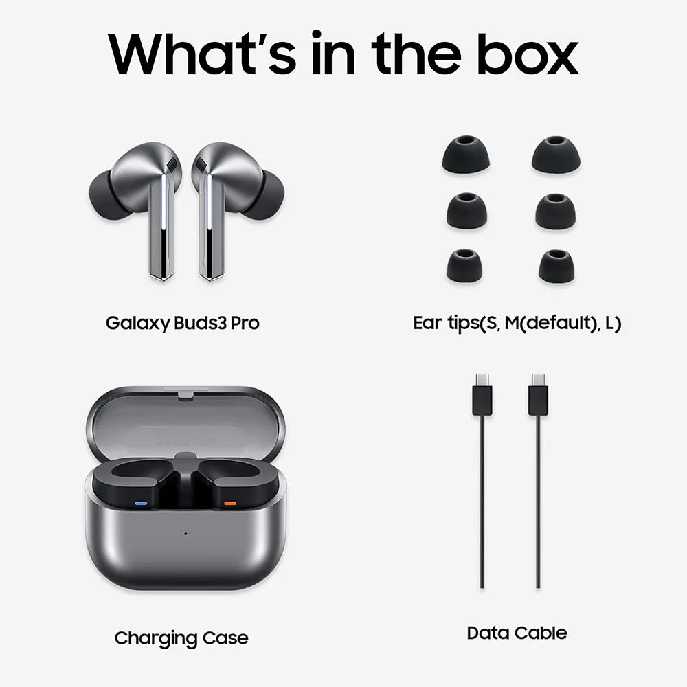 Samsung Galaxy Buds 3 Pro (Black) with Galaxy AI | Adaptive ANC | Real-time Interpreter | 24-bit Hi-Fi Audio | Up to 37H Battery | IP57