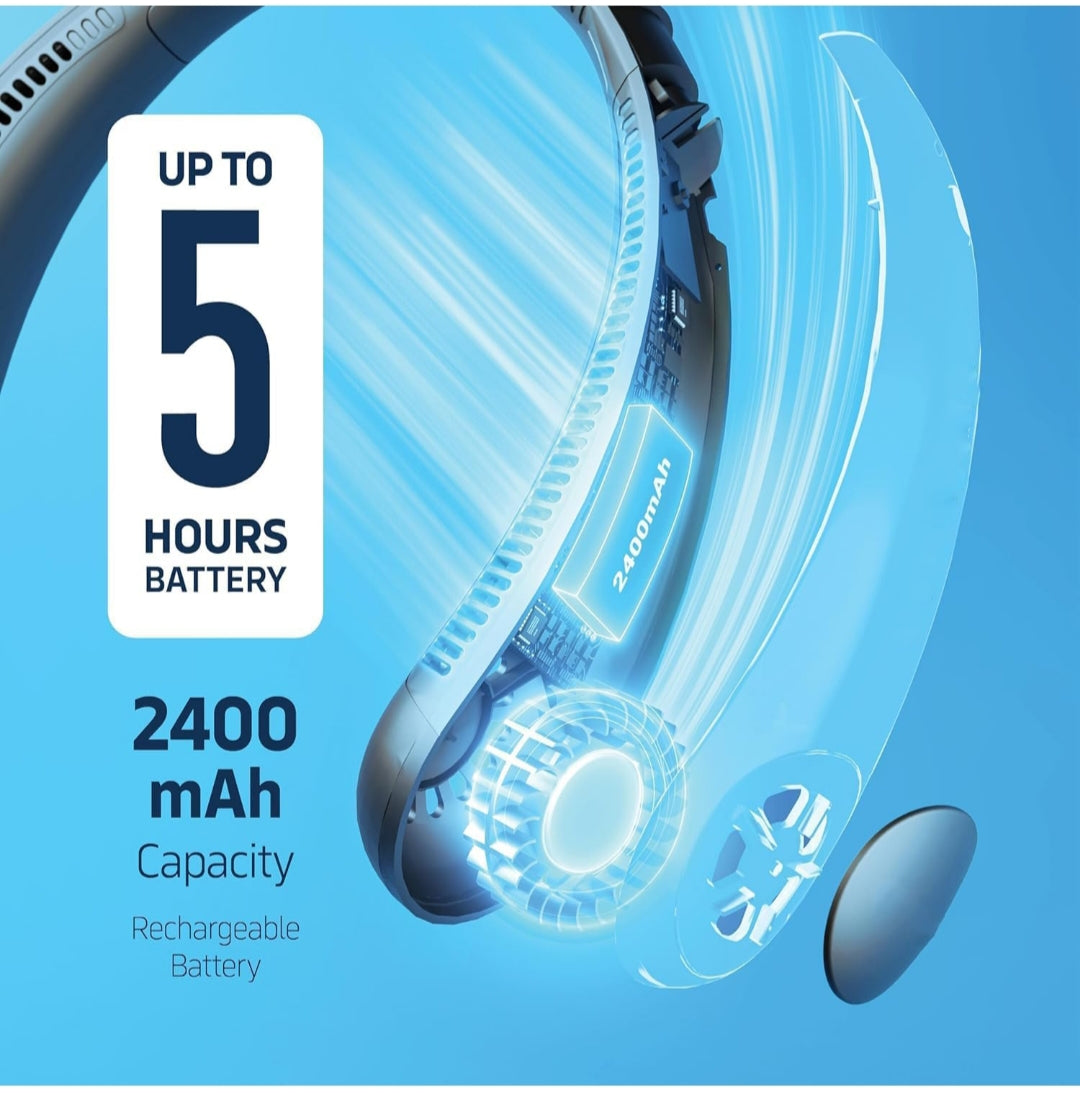 Juilist Portable Rechargeable Neck Fan Personal Bladeless Air Conditioner Collar Hanging Shoulder Neckfan, Neck Wearable Ac Cooler Neckband Fans For Summer Cooling,Men,Women,Kitchen,Outdoor