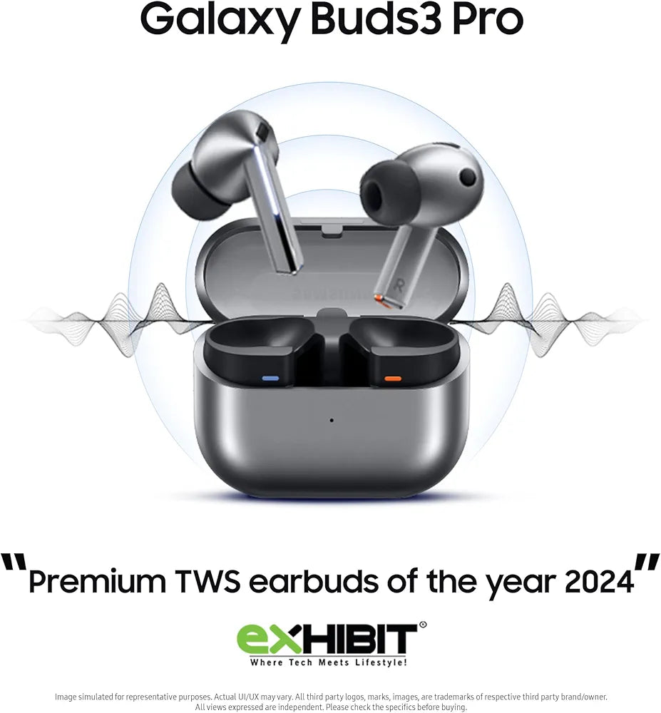 Samsung Galaxy Buds 3 Pro (Black) with Galaxy AI | Adaptive ANC | Real-time Interpreter | 24-bit Hi-Fi Audio | Up to 37H Battery | IP57