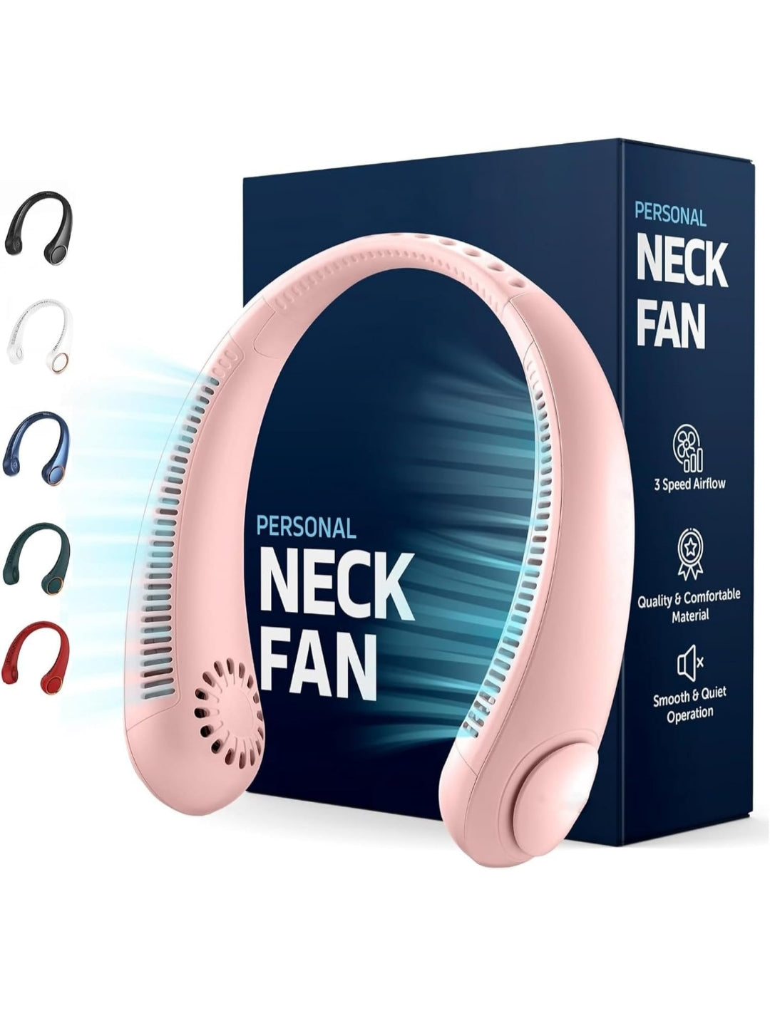 Juilist Portable Rechargeable Neck Fan Personal Bladeless Air Conditioner Collar Hanging Shoulder Neckfan, Neck Wearable Ac Cooler Neckband Fans For Summer Cooling,Men,Women,Kitchen,Outdoor