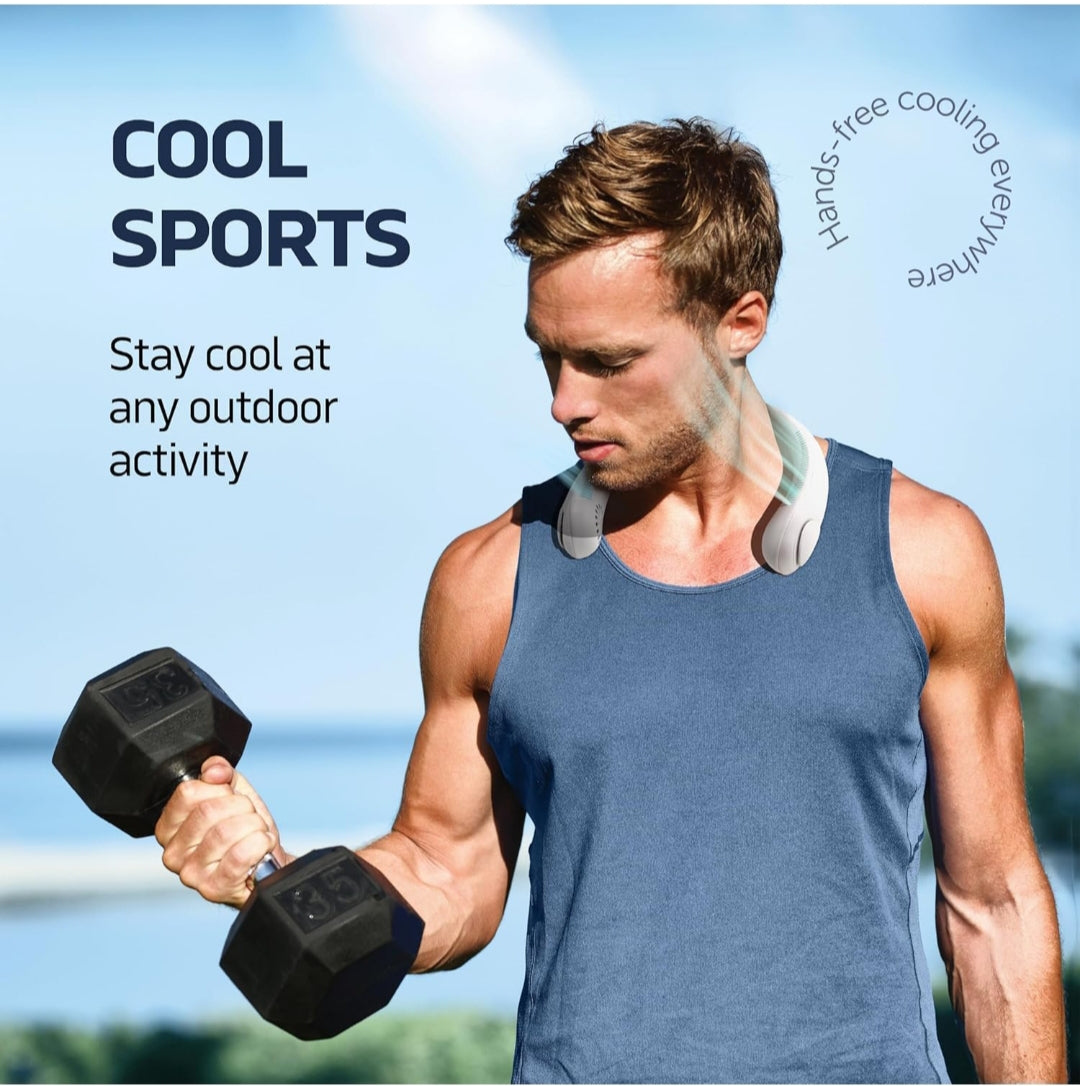 Juilist Portable Rechargeable Neck Fan Personal Bladeless Air Conditioner Collar Hanging Shoulder Neckfan, Neck Wearable Ac Cooler Neckband Fans For Summer Cooling,Men,Women,Kitchen,Outdoor