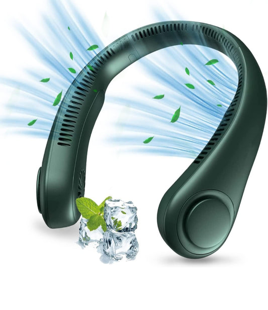 Juilist Portable Rechargeable Neck Fan Personal Bladeless Air Conditioner Collar Hanging Shoulder Neckfan, Neck Wearable Ac Cooler Neckband Fans For Summer Cooling,Men,Women,Kitchen,Outdoor