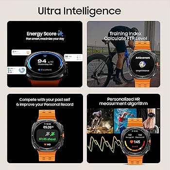 Samsung Galaxy Watch Ultrav(Black)(47mm, LTE, Gray) with Upto 100h Battery | 3nm Processor | Dual GPS | Quick Button/Siren | Sapphire Glass & Titanium | 10ATM & IP68 | BP & ECG Monitor | Energy Score & Ages