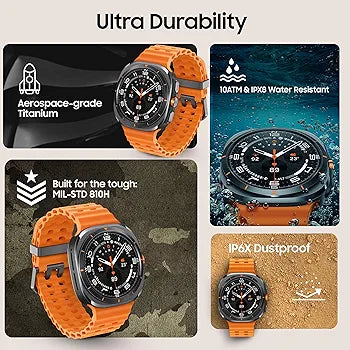 Samsung Galaxy Watch Ultrav(Black)(47mm, LTE, Gray) with Upto 100h Battery | 3nm Processor | Dual GPS | Quick Button/Siren | Sapphire Glass & Titanium | 10ATM & IP68 | BP & ECG Monitor | Energy Score & Ages